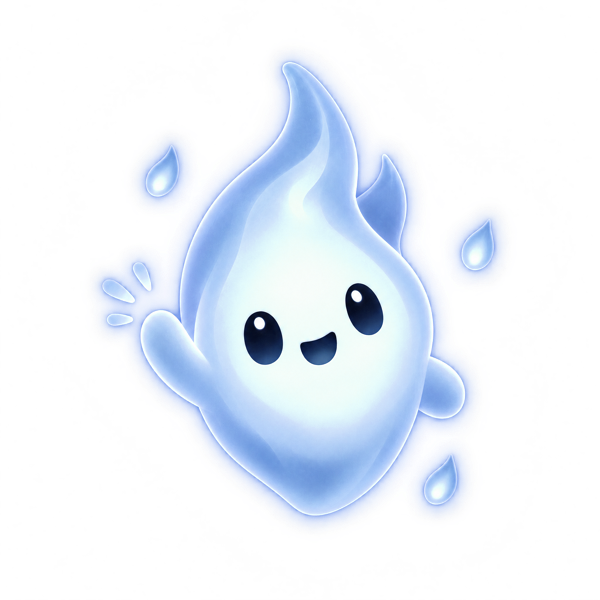 Spark, the LockedIn mascot, a friendly blue flame waving